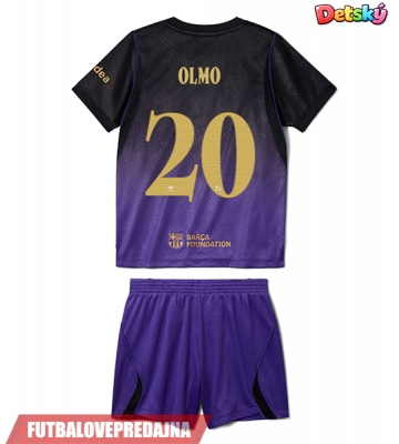 Lacne Dětský Futbalové dres Barcelona Dani Olmo #20 2026-27 Krátky Rukáv - Preč (+ trenírky)